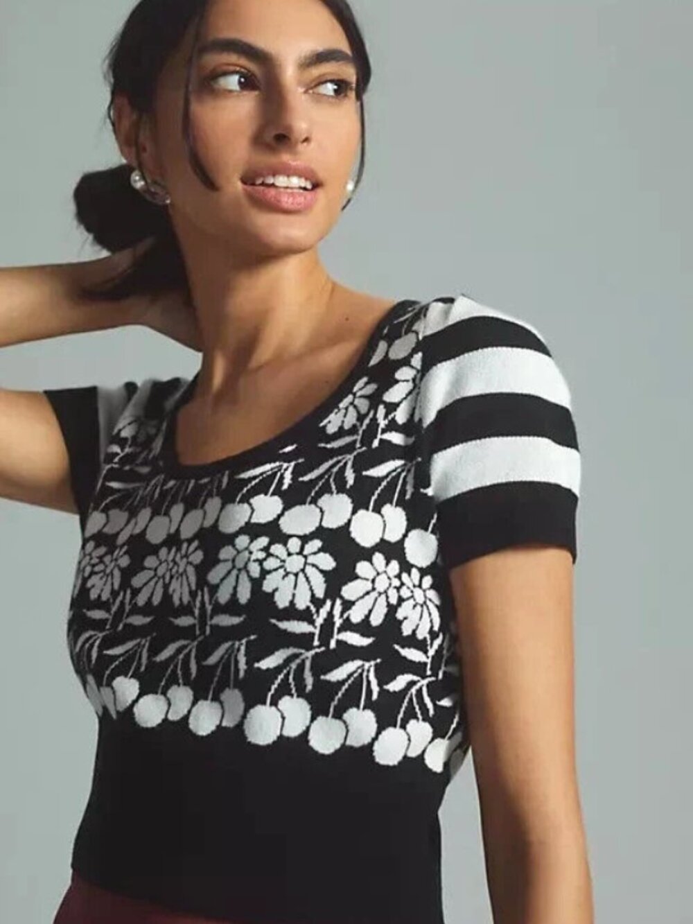 Anthropologie's Maeve Trixie Sweater Tee Retro Whimsigoth Size Medium